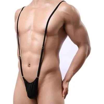 Image of Man Thong Gift For Him Boyfriend Husband Men Rude Novelty Birthday Idea Mens Maans Body Suit Sexy Adult Christmas Stocking Filler Secret Santa Black Granddad Dad Brother Boss Prank Joke Fun