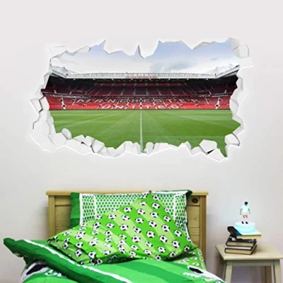 Image of Manchester United Football Club Official Broken Wall Old Trafford Stadium Sticker Decal Art (180cm x 90cm)