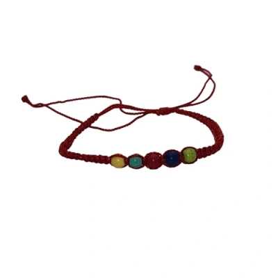 Image of Vie Naturals Beach Bracelet, Coloured Beads, Red, One