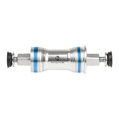 Image of M Wave Unisex Adult Carousel BB BSA SQ Compact Bottom Bracket Silver/Blue for 68mm Case L1: 115mm L2 24mm