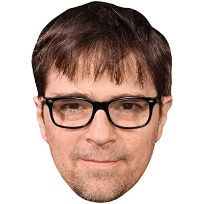 Image of Rivers Cuomo (Stubble) Celebrity Mask, Flat Card Face, Fancy Dress Mask