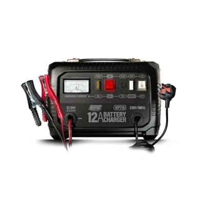 Image of Maypole 12A 12/24V Metal Cased Car Battery Charger Lead Acid AGM Caravan Motorhome Van