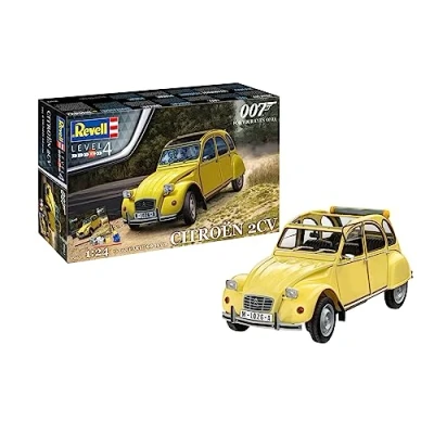 Image of Revell Gift Set 05663 James Bond 007 For Your Eyes Only, Citroen 2 CV, 1:24 Scale Unbuilt Plastic Model Kit, With Accessories &amp; Poster