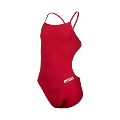 Image of Arena Girls TEAM SWIMSUIT CHALLENGE SOLID, Red white, 26 EU