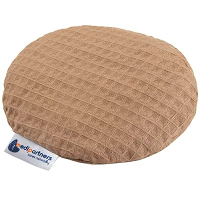 Image of Medi Partners Cherry Stone Cushion Heat Pillow for Babies 180g Round 15cm Eco Natural 100% Cotton and Cold Therapy Massage (Grey)