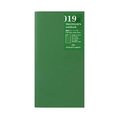 Image of 1 x Midori traveller&#039;s Notebook (Refill 019) Free Diary Weekly and Memo (28 Weeks) by
