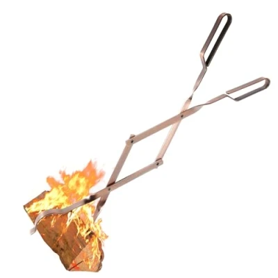 Image of 26&quot; Fireplace Tongs Stainless Steel, Fire Pit Tool, Accessories Tool for Outdoor Indoor Camping BBQ Bronze