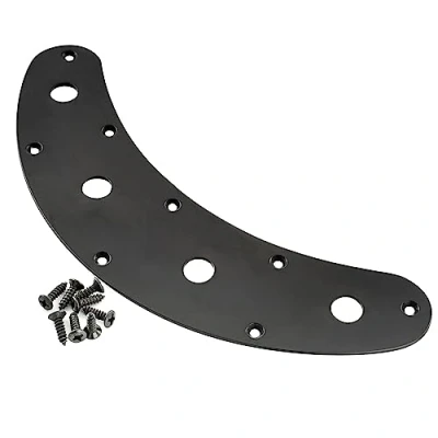Image of Musiclily Pro Steel 4 Hole Bass Control Plate for Music Man Style Electric Bass, Black