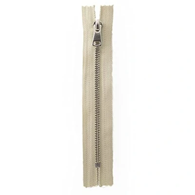 Image of Nickel Free #5 Zipper Metal Open &amp; Closed End No.5 Zip (Beige (Natural 307), 6.5 inch 16 cm (Closed End))