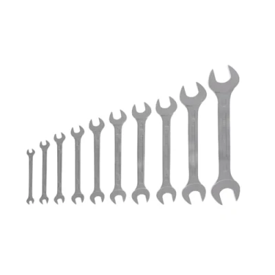 Image of GEDORE Double open end Spanner set, 10 pc. AF 6 32 mm, Metric, Flat, Matt chromed, 100