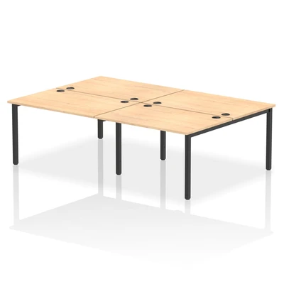 Image of Impulse Bench B2B 4 Person 1200 Black Frame Office Desk Maple