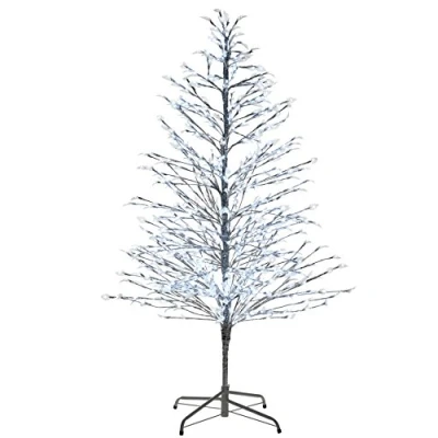 Image of WeRChristmas 6 ft Pre Lit Silver Tree with Bright LED Lights, White