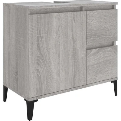 Image of vidaXL Bathroom Cabinet Grey Sonoma 65x33x60 cm Engineered Wood