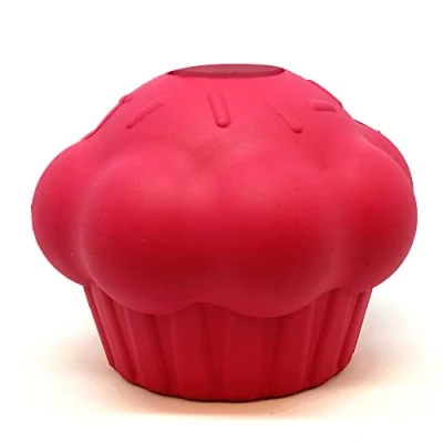 Image of SodaPup MuttsKickButt Cupcake Durable Dog Treat Dispenser &amp; Chew Toy Made in USA from Non Toxic, Pet Safe, Food Safe Natural Rubber for Mental Stimulation, Problem Chewing, Calming Nerves More