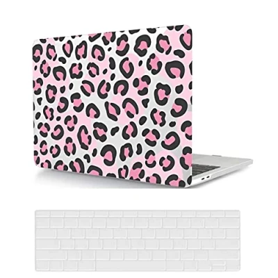 Image of Laptop Hard Shell Case Compatible with MacBook Pro 15 inch Retina Display 2015 2014 2013 2012 Release Model A1398, Plastic Protective Cover &amp; Keyboard Cover, pink and black