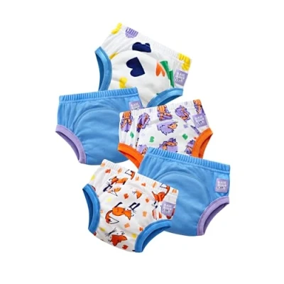 Image of Bambino Mio Potty Training Pants, 5 Pack (3 4 Years Blue Pop) Reusable for Baby and Toddler, Boys Girls
