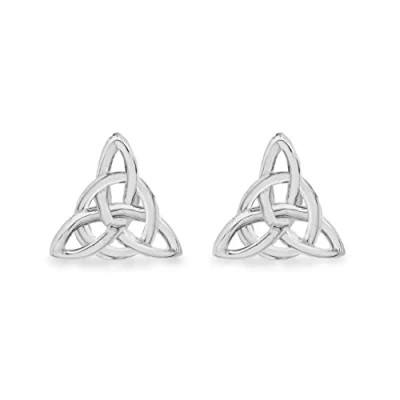 Image of Tuscany Silver Women&#039;s Sterling Celtic Triangle Stud Earrings