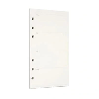 Image of Zelten 1 Pack A6 45 Sheets/90 Pages Weekly Planner Loose Leaf Punched Paper Refills for 6 Hole Binder Personal Organizer Diary Notebook Refillable