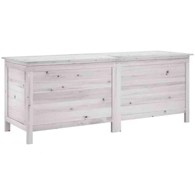 Image of vidaXL Solid Fir Wood Garden Storage Box Ample Space, Moisture Resistant, Optimal Ventilation, Easy Assembly White