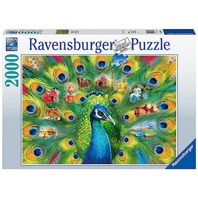 Image of Ravensburger 16567 Land of the Peacock Jigsaw Puzzle, Multicolour