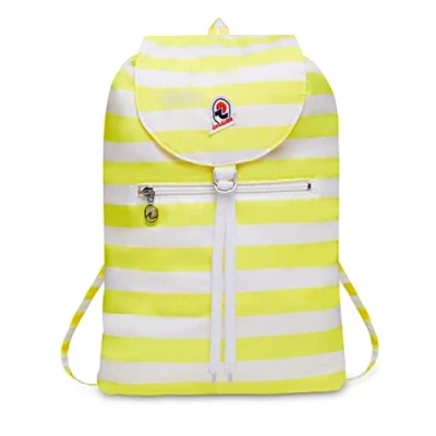 Image of Invicta Backpack MINISAC NEXT Foldable and Pocket Travel &amp; Leisure Men&#039;s Women&#039;s Striped Icon Packable, Yellow (Fluo), Taglia unica, Casual