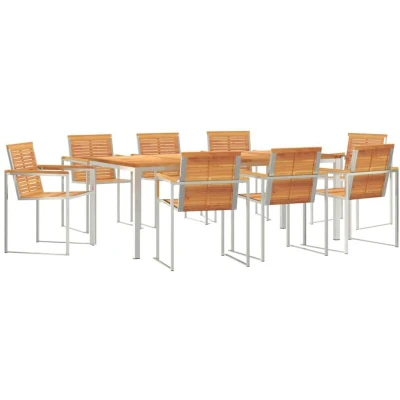 Image of vidaXL 9 Piece Garden Dining Set Solid Wood Acacia