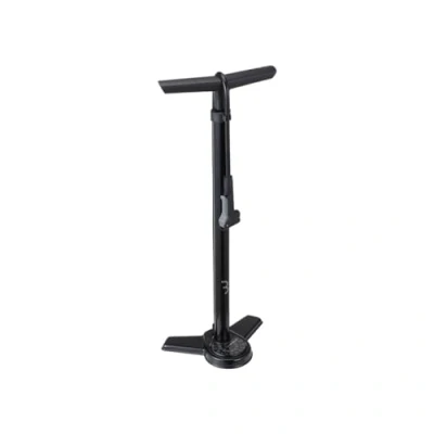 Image of BBB Cycling AirSteel Bike Pump Floor with Gauge Hand DualHead 3.0 Universal for Presta Dunlop and Schrader BFP 27 Black