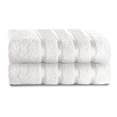 Image of GC GAVENO CAVAILIA 2 Pk Jumbo Bath Sheet 100% Egyptian Cotton Bathroom Towels 500 GSM Extra Large Sheets Washable Set, White