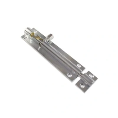 Image of Vibe 25mm Barrel Bolt Straight 100mm x on Satin Chrome, Surface Mounted Door Bolt, Sliding Lock, Lock Bolts for Securing Internal Doors Bedrooms, Bathrooms, Storage Units and Cupboards