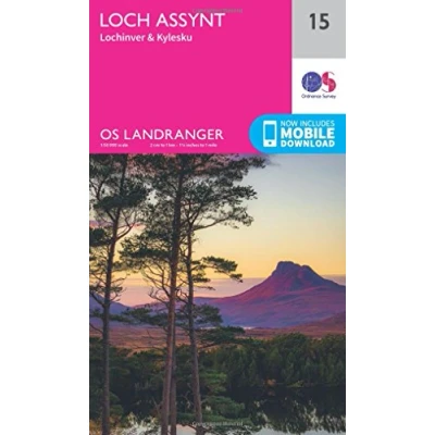 Image of Landranger 15 Loch Assynt, Lochinvar &amp; Kylesku Map With Digital Version