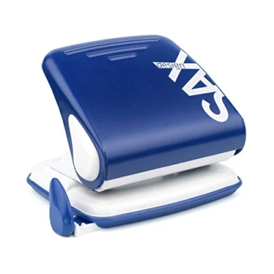 Image of SAX Hole punch 418, 30 sheets, with stop rail (blue)