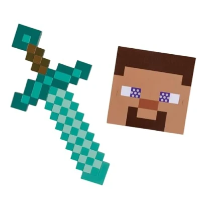 Image of DISGUISE 156259 Set, Official Minecraft Costume Accessories for Kids, One Size Fancy Dress, Boys, Diamond Sword and Mask