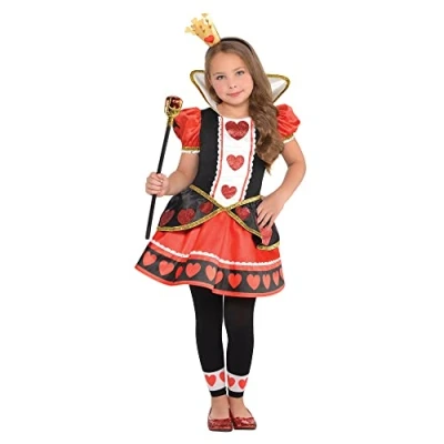 Image of amscan 847243 55 Kids Queen of Hearts World Book Day Girls Fancy Dress Costume Age: 8 10 Years
