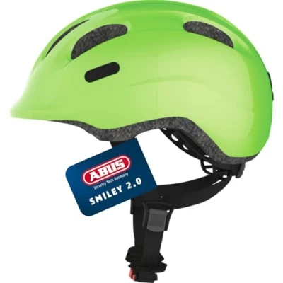 Image of ABUS Smiley 2.0 Kids Helmet Bike for Girls and Boys Green, Size M