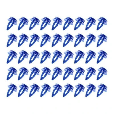 Image of YINETTECH 50x Car Trim Clip Retainers LR027255 Blue Plastic Front Rear Wheel Arch Moulding Fasteners Compatible with Range Rover Evoque