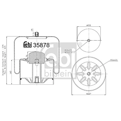 Image of 9423203721, 9463200321, A9423203721, A9463200321 Boot, air suspension FEBI BILSTEIN 35878 Rear Axle Left, Right MERCEDES BENZ: ATEGO 2