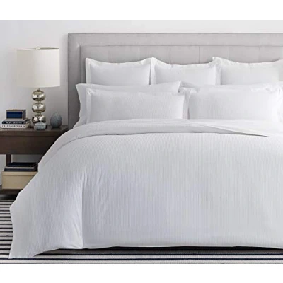 Image of viceroy bedding 100% Egyptian Cotton, BOUTIQUE STRIPE Super King Oxford Edge Bolster Pillow Cases, WHITE, Pair 800 Thread Count