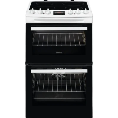 Image of Zanussi ZCV46250WA 55cm Double Oven Electric Cooker With Ceramic Hob
