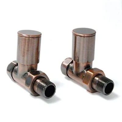 Image of Milan Straight Antique Copper Radiator Valves