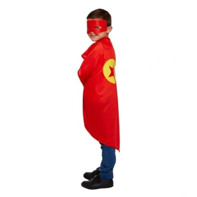Image of Kids Superhero Cape Fancy Dress (Red)