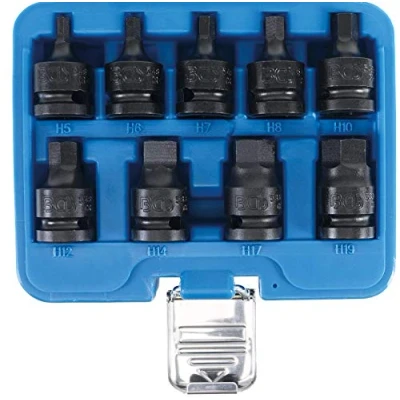 Image of BGS 5485 Impact Bit Socket Set 12.5 mm (1/2&quot;) Drive internal Hexagon 5 19 9 pcs.