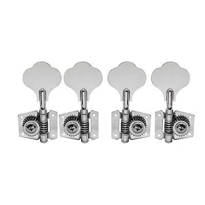Image of Musiclily 2R2L Open Gear Bass Tuners Tuning Pegs Keys Machine Heads Set, Chrome(4 Pieces)