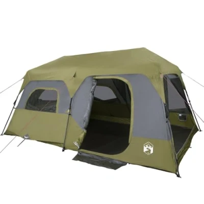 Image of vidaXL Family Tent, Camping 9 People, Group Quick Release, Waterproof, Outdoor Tent with Removable Fly Insect Protection, Blue