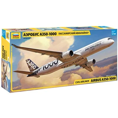 Image of Zvezda 7020 A350 1000 530007020 1:144 Airbus Plastic Model Assembly Kit for Beginners Detailed, Unvarnished