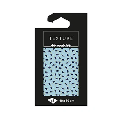 Image of Décopatch Ref TD823C Texture Collection Blue Flying Envelopes Pattern Contains 1 Sheet of 40 x 60cm Textured Paper, Foil Printing for Metallic Effects