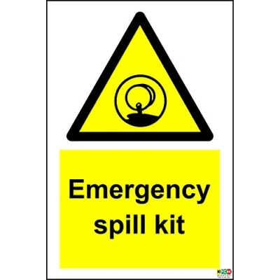 Image of Emergency Spill Kit Sign Self Adhesive Sticker 200mm x 150mm