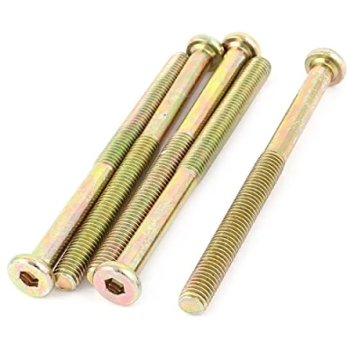 Image of Sourcingmap M8 x 100mm Threaded Hexagon Socket Head Cap Screws Bolts 5 Pcs