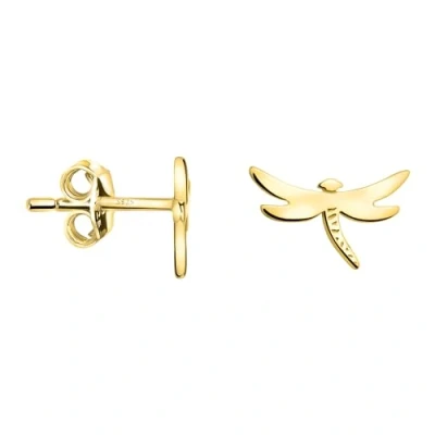Image of SOFIA MILANI Women&#039;s Earrings 925 Silver Gold Plated Dragonfly Stud Earring E2389