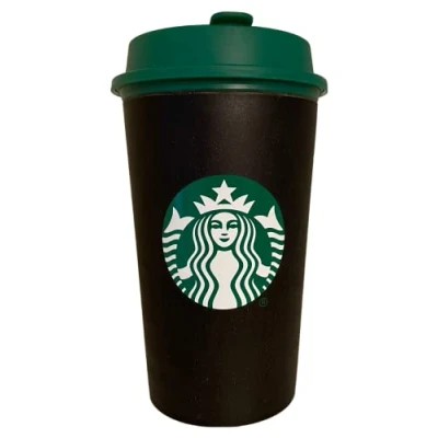 Image of STARBUCKS Black Recycled Coffee Cup 12oz / 354ml Tall