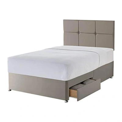 Image of Silentnight 2 Drawer Storage Divan Castello Headboard Sandstone Single
